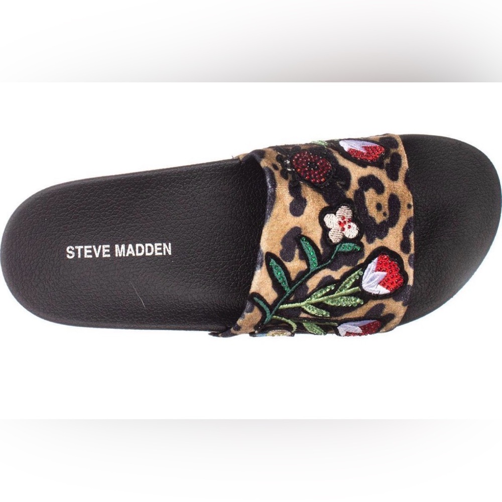 STEVEN MADDEN ~ PATCHES LEOPARD MULTI SLIDES